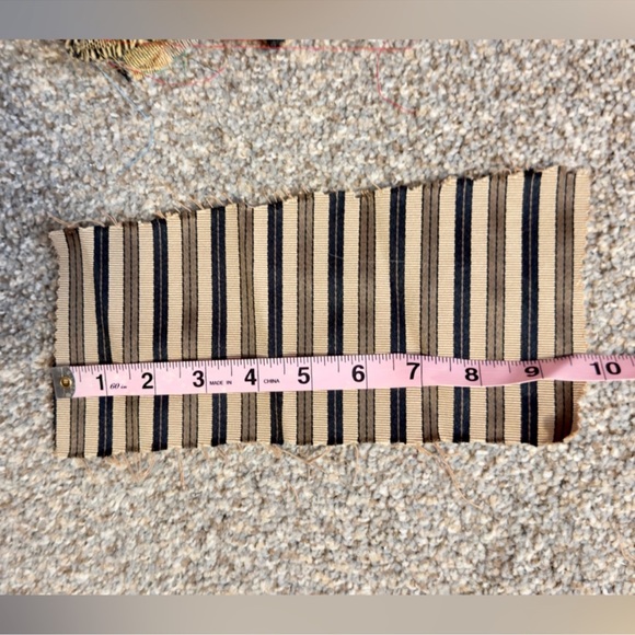 Khaki & Black Stripe Textured Upholstery Fabric - 2 Pieces - Picture 12 of 13